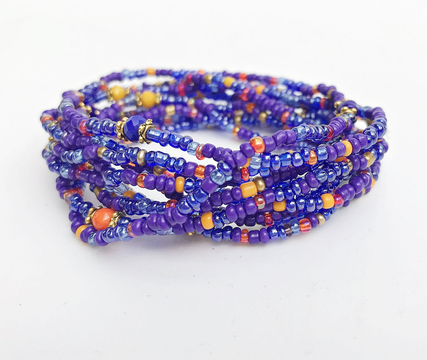 Boho Wrap Bracelet Lilac Burst | Handmade Beaded Jewelry | Bohemian Multi-Wrap Bracelet for Women