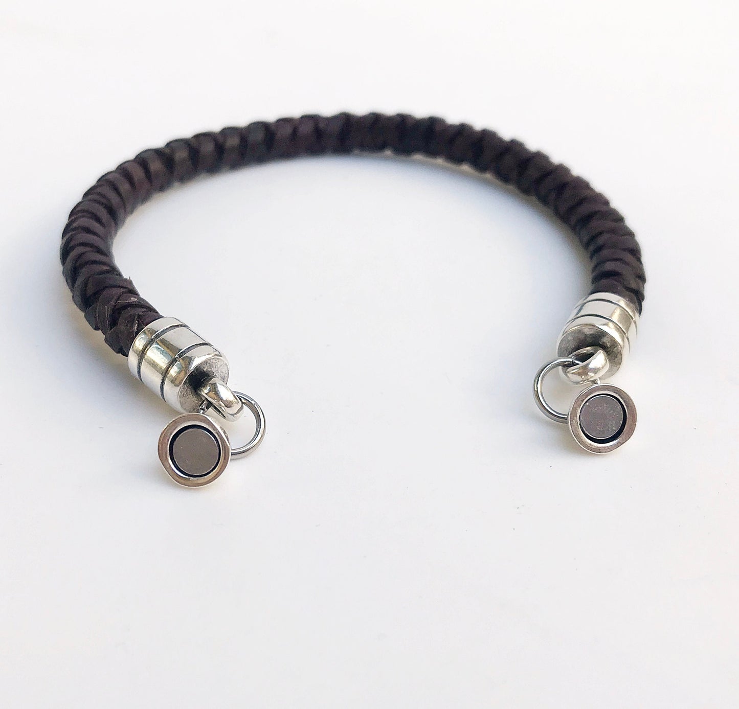 Men's Braided Leather Bracelet YVES | Boho Style Magnetic Clasp