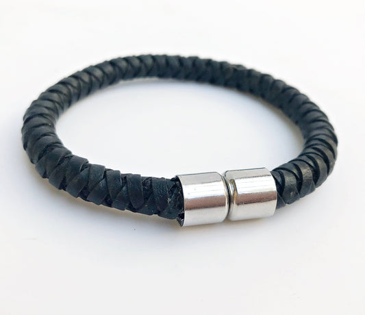 ROBERT Braided Leather Bracelet | Unisex Boho Magnetic Clasp | L XL Sizes