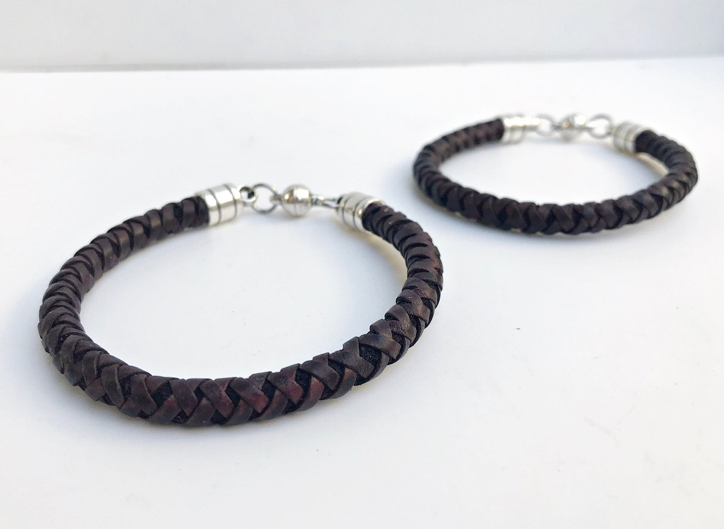 Men's Braided Leather Bracelet YVES | Boho Style Magnetic Clasp