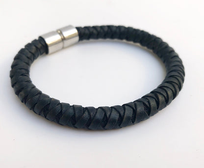 ROBERT Braided Leather Bracelet | Unisex Boho Magnetic Clasp | L XL Sizes