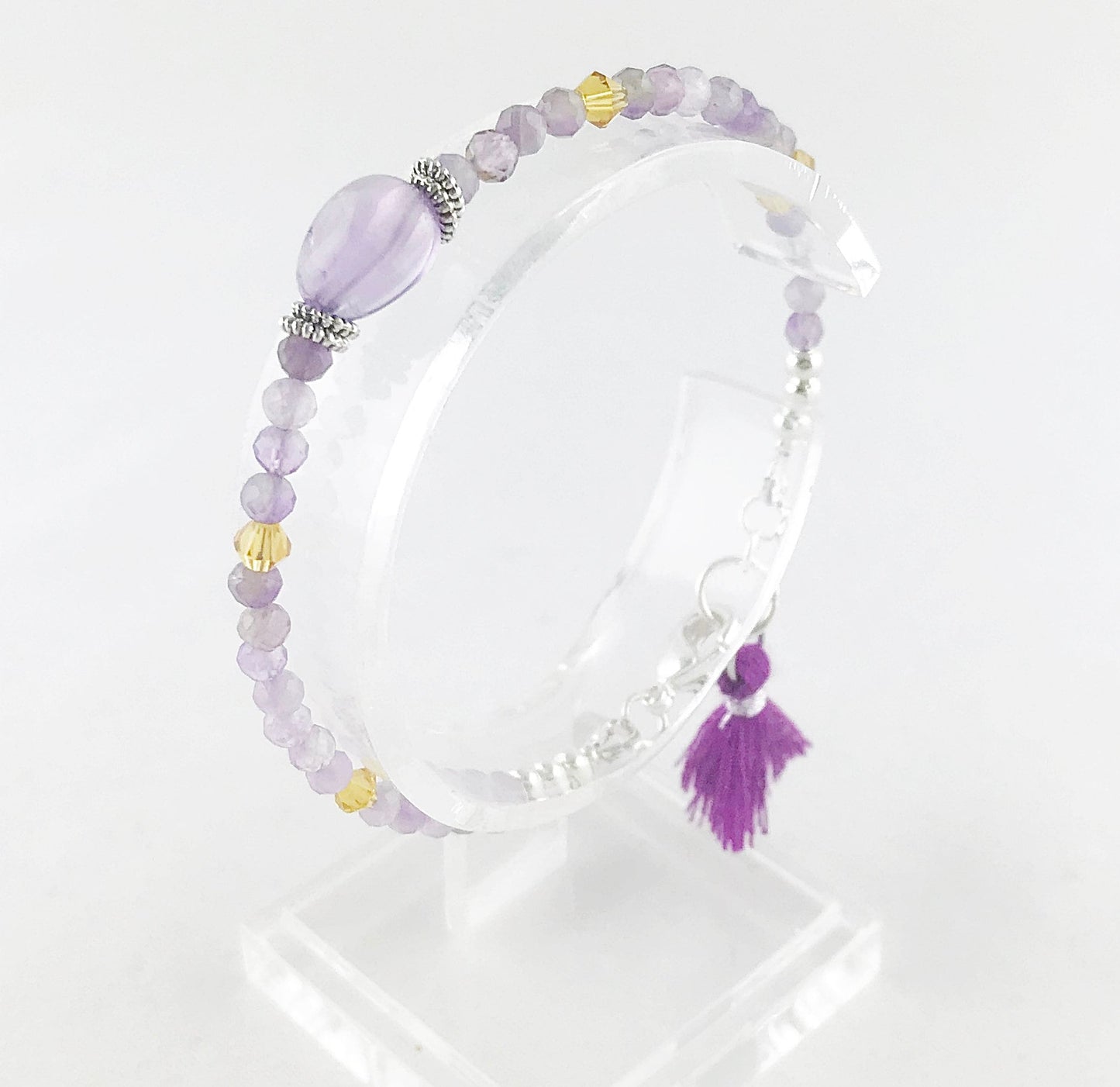 Delicate Amethyst Beaded Bracelet | FEMKE Silver Boho Style | Handcrafted Gemstone Jewelry for Women