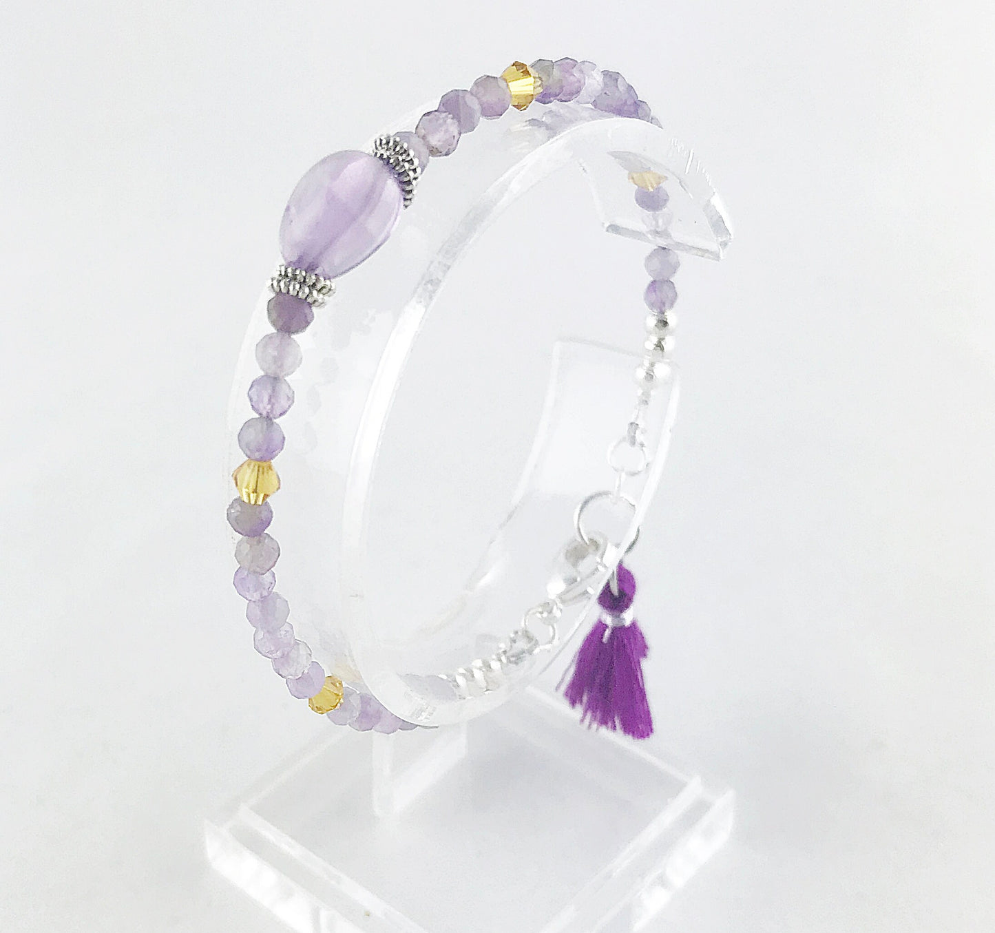 Delicate Amethyst Beaded Bracelet | FEMKE Silver Boho Style | Handcrafted Gemstone Jewelry for Women