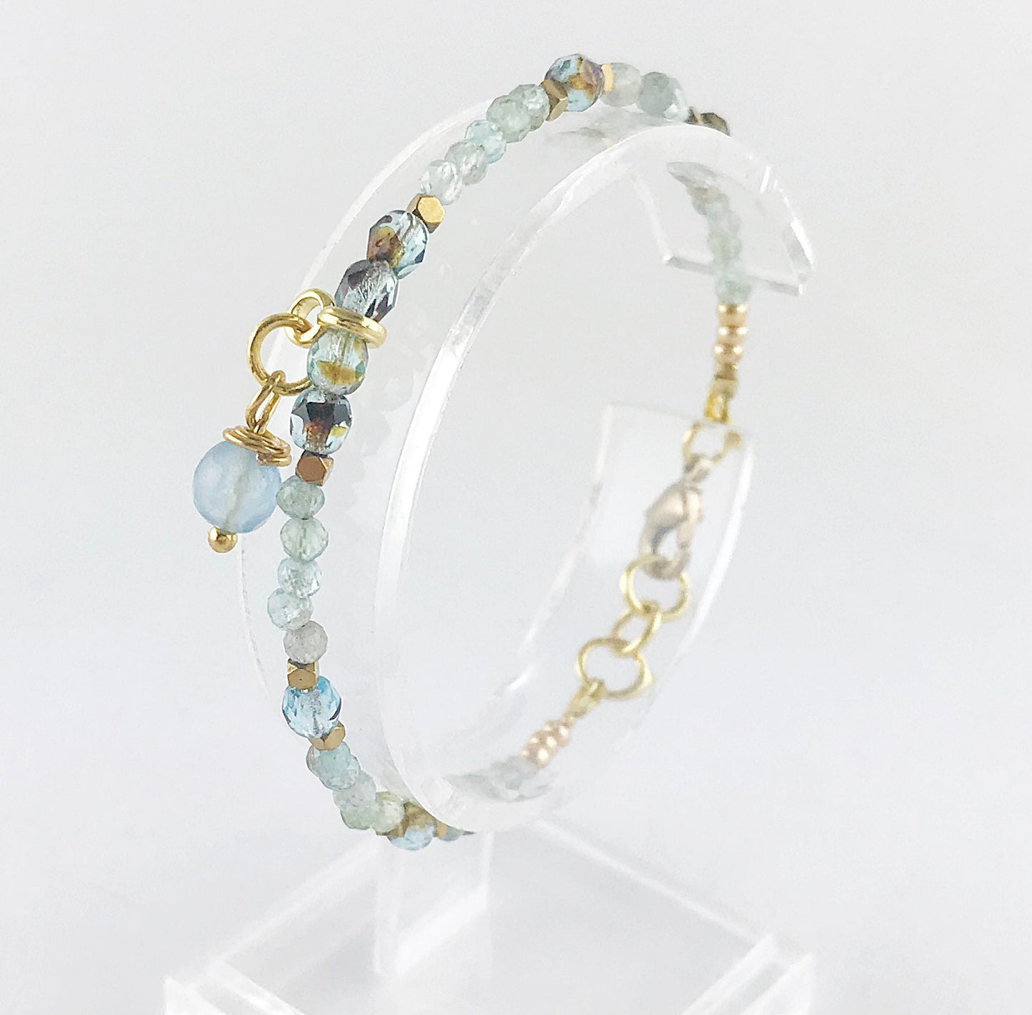 Gold Apatite Boho Bracelet | Merit Collection | Delicate Turquoise Gemstone Jewelry