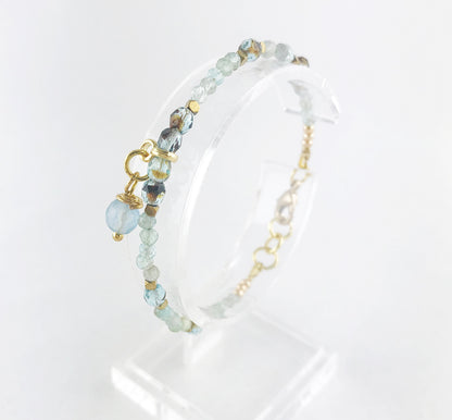 Gold Apatite Boho Bracelet | Merit Collection | Delicate Turquoise Gemstone Jewelry