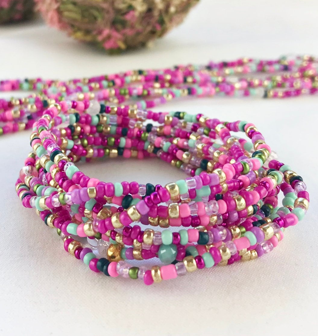 Delicate Multi-Wrap Boho Beaded Bracelet | Ibiza-Style Jewelry | 'Teatime' Collection