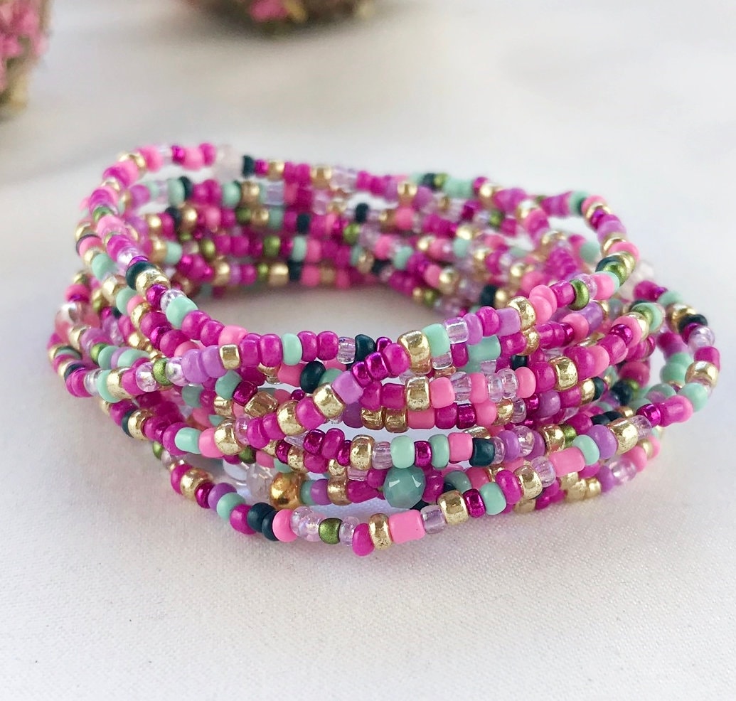 Delicate Multi-Wrap Boho Beaded Bracelet | Ibiza-Style Jewelry | 'Teatime' Collection