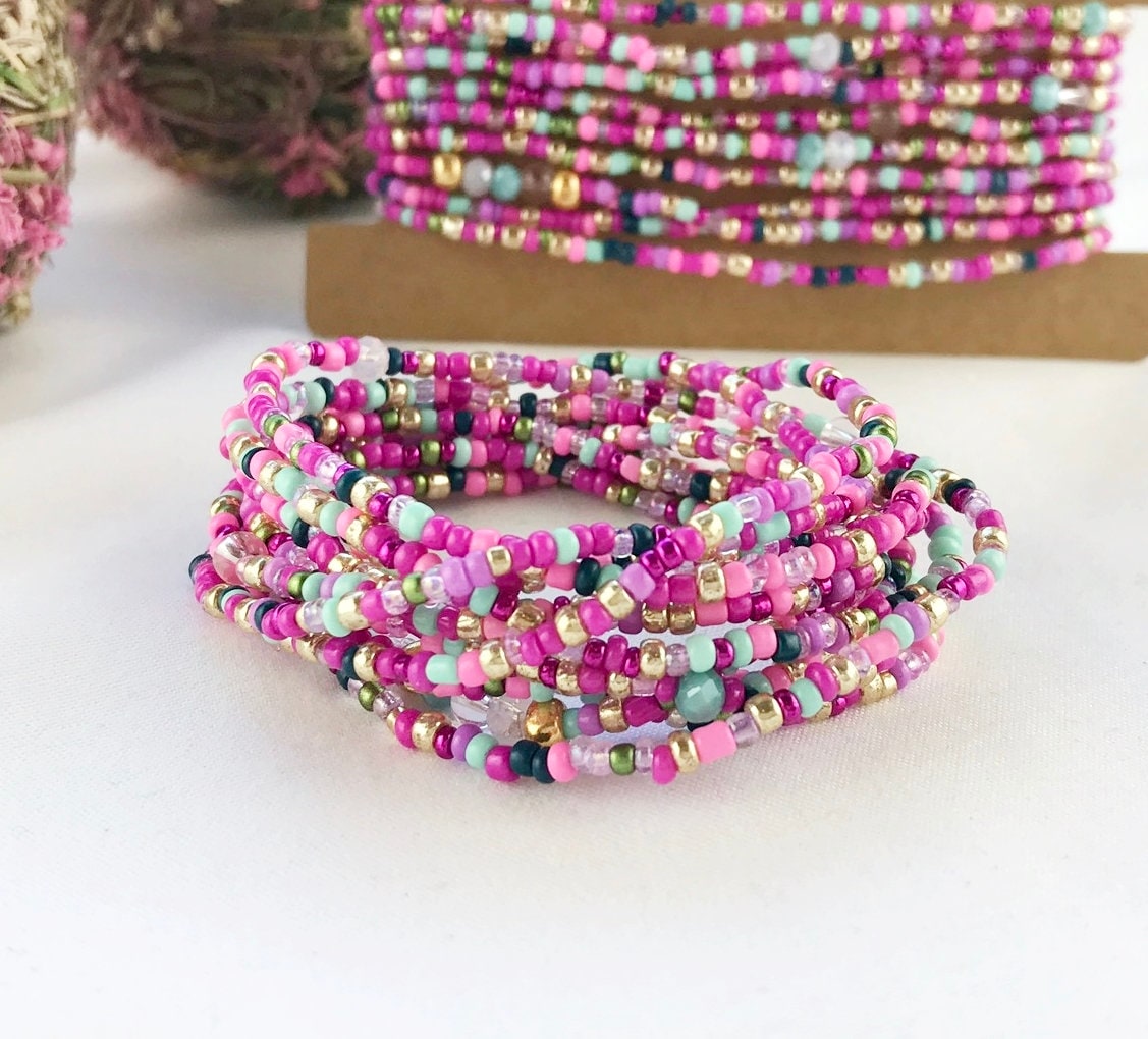 Delicate Multi-Wrap Boho Beaded Bracelet | Ibiza-Style Jewelry | 'Teatime' Collection