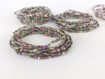 Mystic Boho Druids Herb Wrap Bracelet | Multi-Color Glass Bead Jewelry | Handmade Ibiza Style Accessory