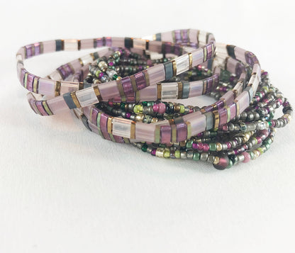 Mystic Boho Druids Herb Wrap Bracelet | Multi-Color Glass Bead Jewelry | Handmade Ibiza Style Accessory