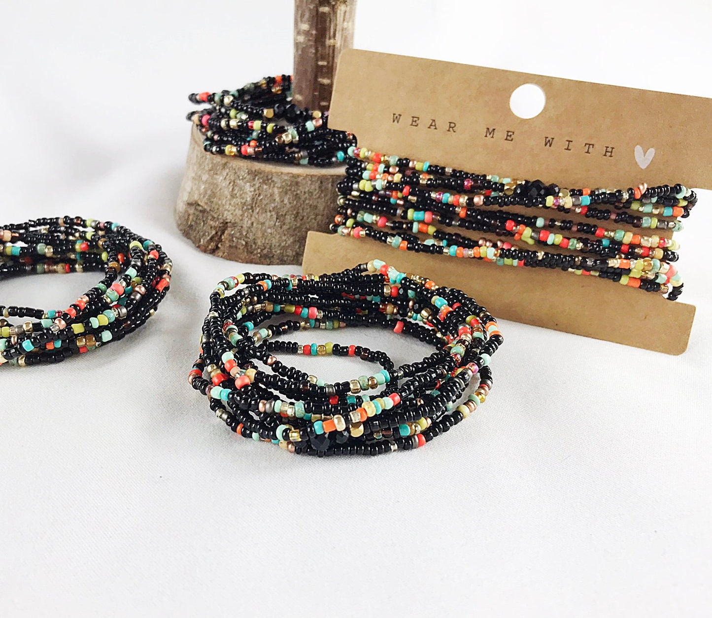 Shiny Shiver Boho Wrap Bracelet | Handmade Multi-Color Glass Bead Jewelry for Women