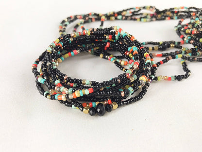 Shiny Shiver Boho Wrap Bracelet | Handmade Multi-Color Glass Bead Jewelry for Women