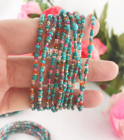 Boho Turquoise Wrap Bracelet | Summer Day Collection | Handmade Beaded Jewelry for Women