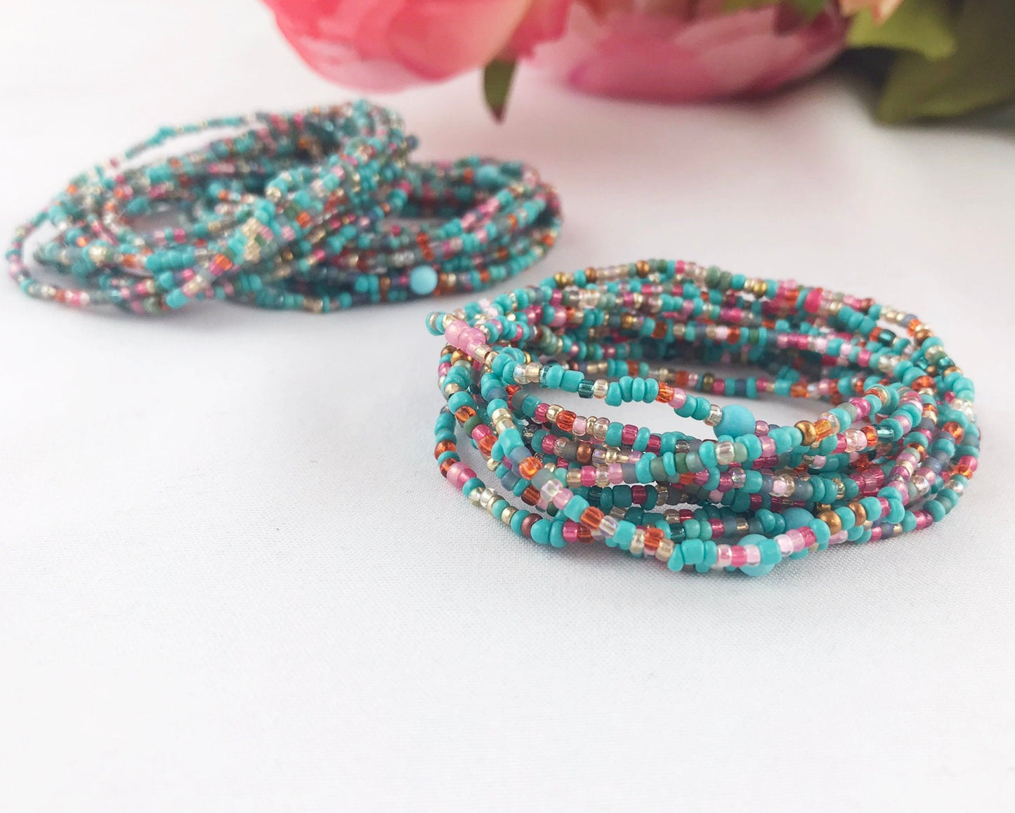 Boho Turquoise Wrap Bracelet | Summer Day Collection | Handmade Beaded Jewelry for Women