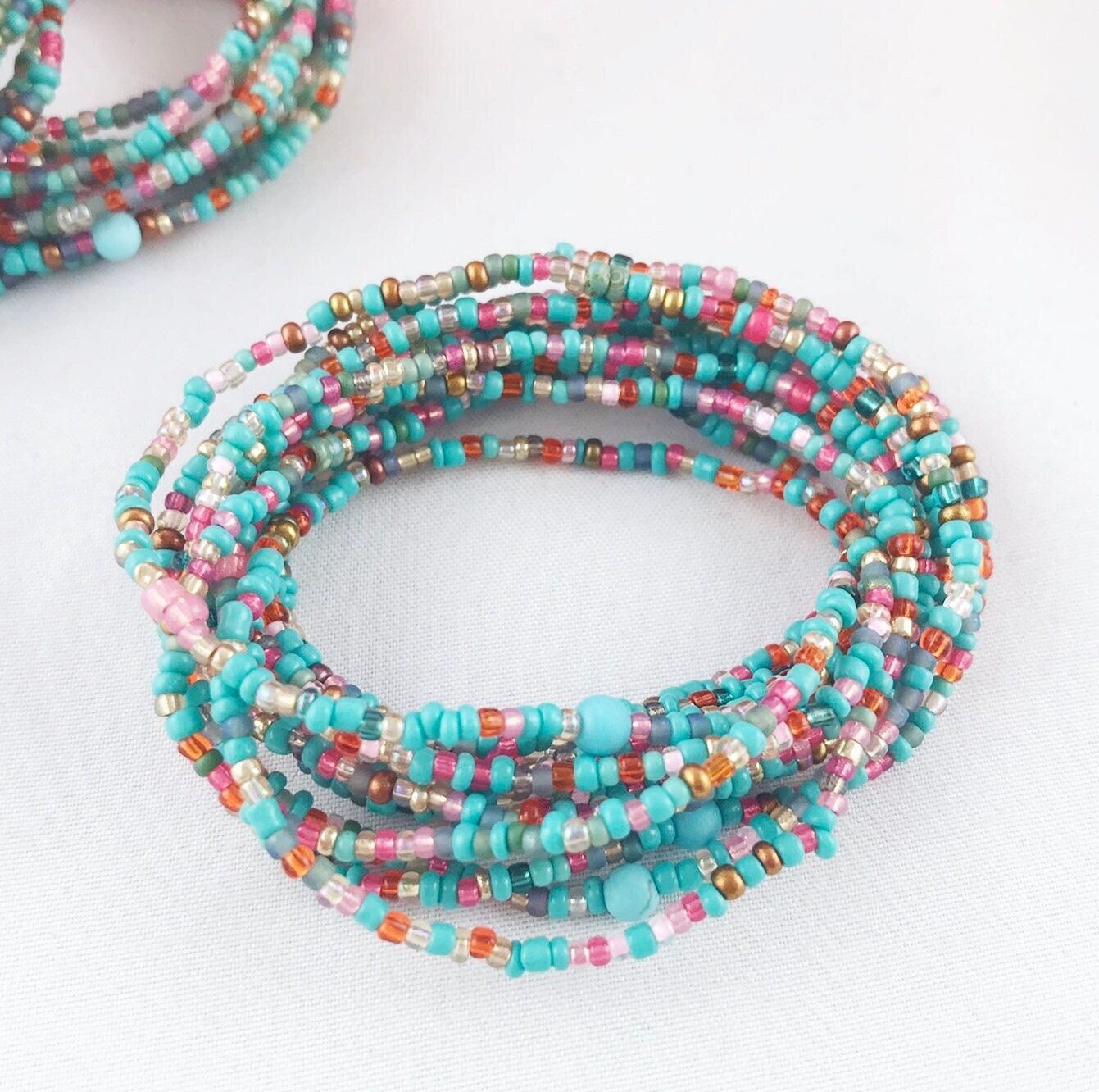 Boho Turquoise Wrap Bracelet | Summer Day Collection | Handmade Beaded Jewelry for Women