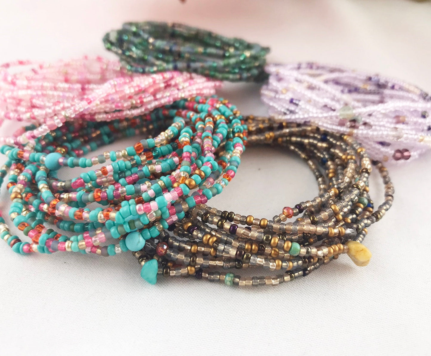 Handmade Boho Multi-Wrap Bracelet | BARCELONA Beaded Gemstone Jewelry | Ibiza-Style Versatile Accessory