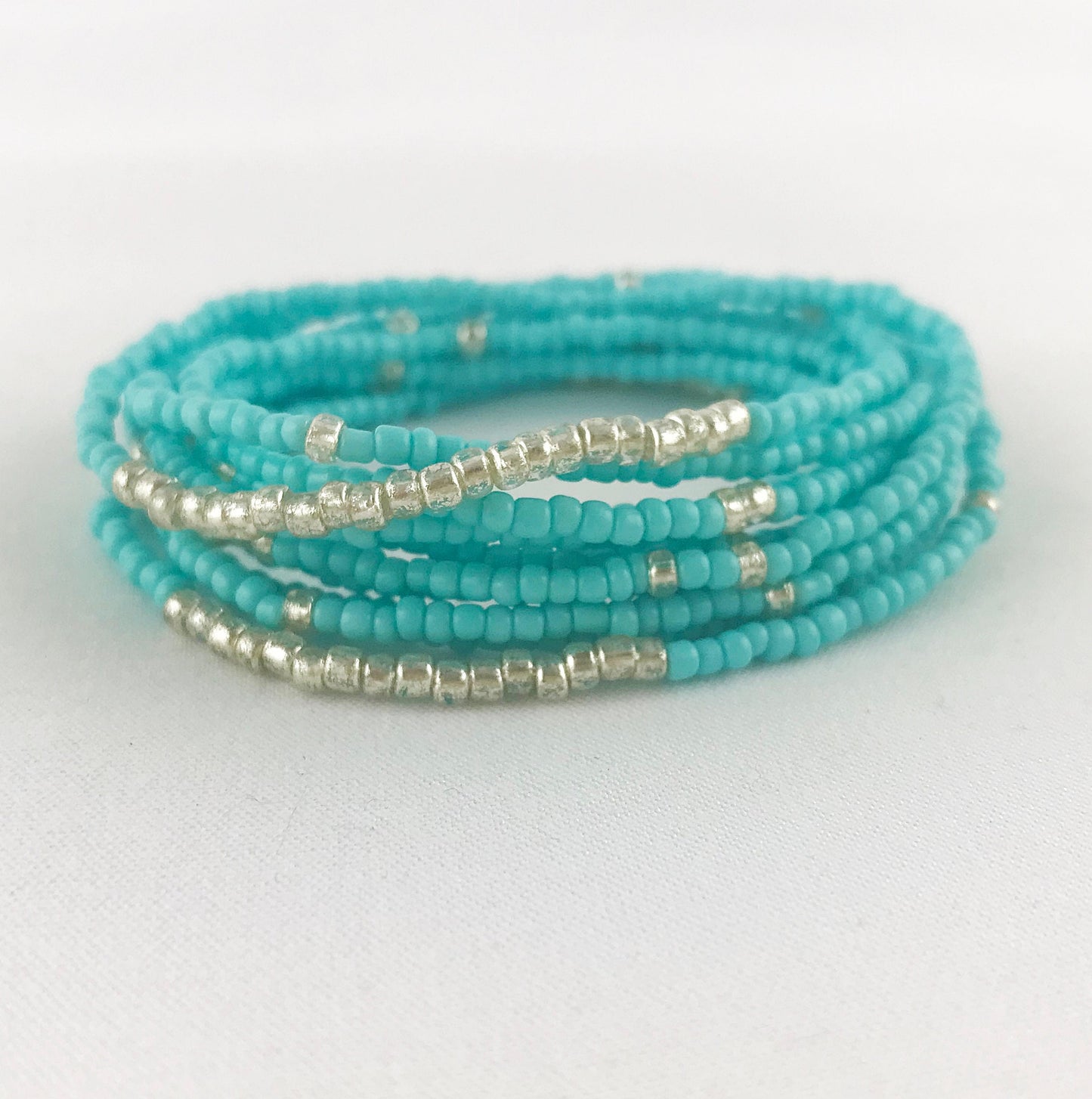 Turquoise Boho Wrap Bracelet | Beaded Ibiza Style Jewelry for Women | Multi-Functional Elastic Strand