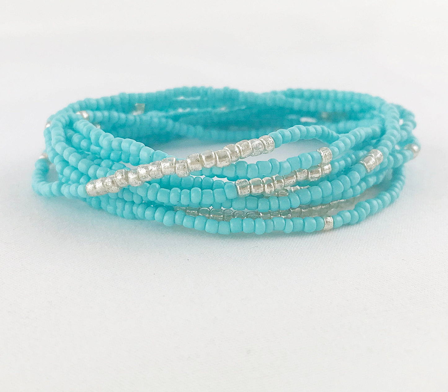 Turquoise Boho Wrap Bracelet | Beaded Ibiza Style Jewelry for Women | Multi-Functional Elastic Strand