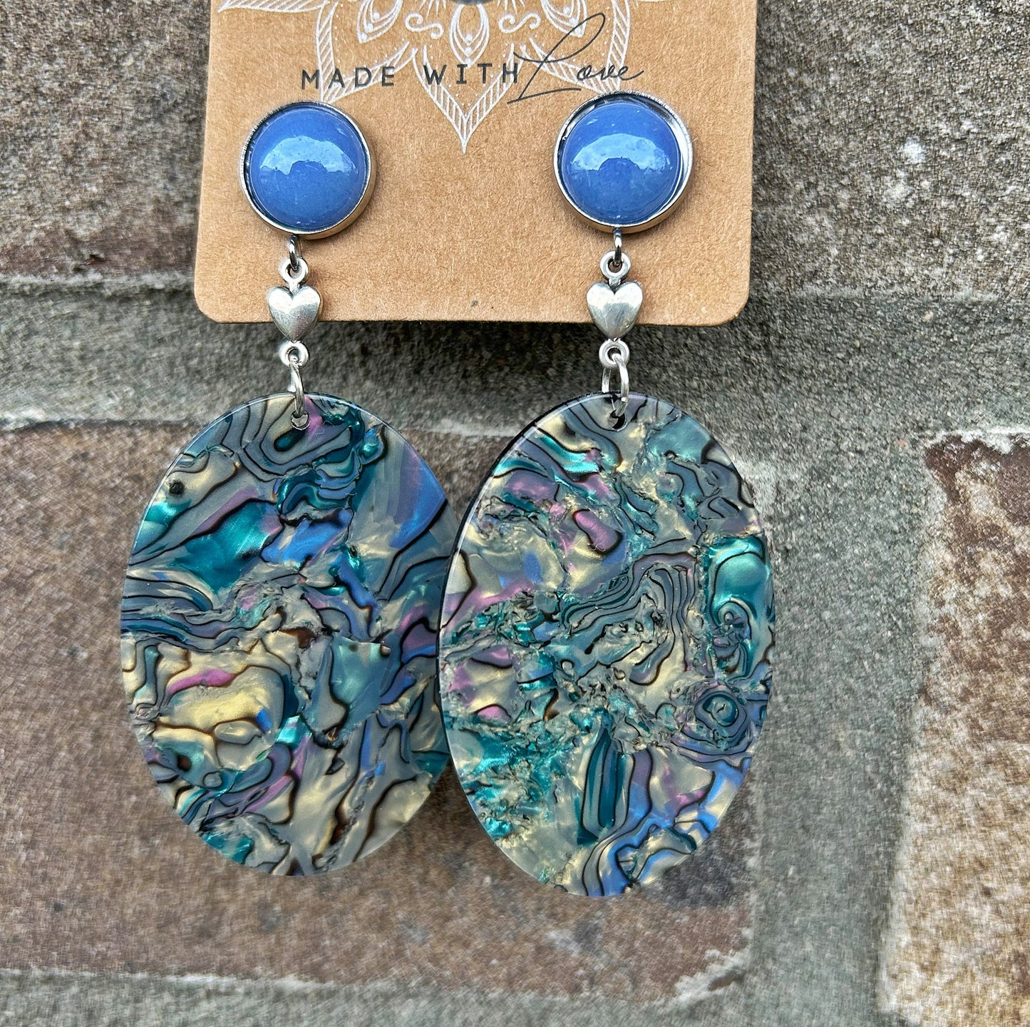 Boho Silver Dangle Earrings | Blue Turquoise Purple | Ibiza Style Jewelry