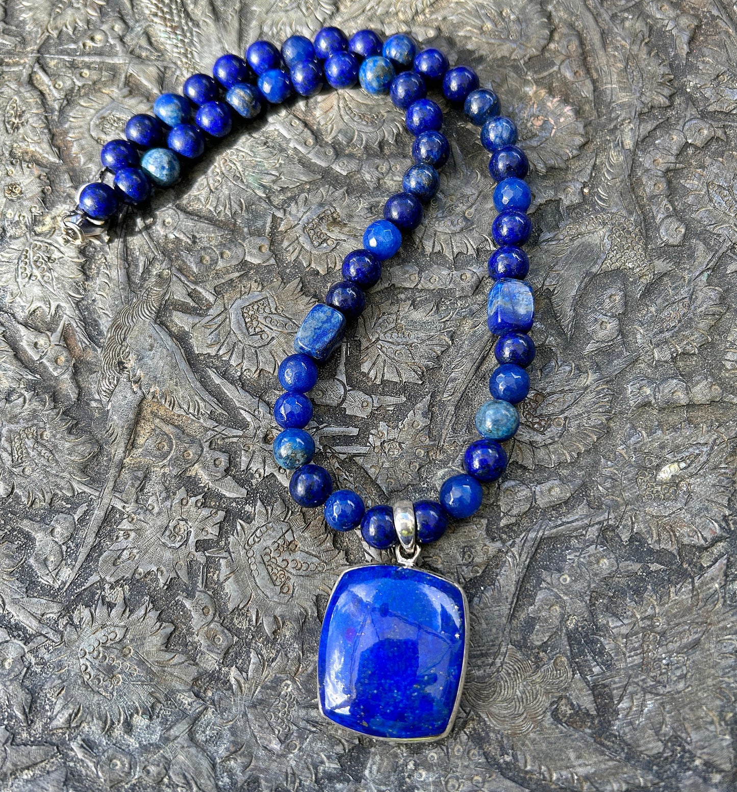 Ocean Dreams 925 Sterling Silver Lapis Lazuli Necklace | Boho Ibiza Jewelry for Women