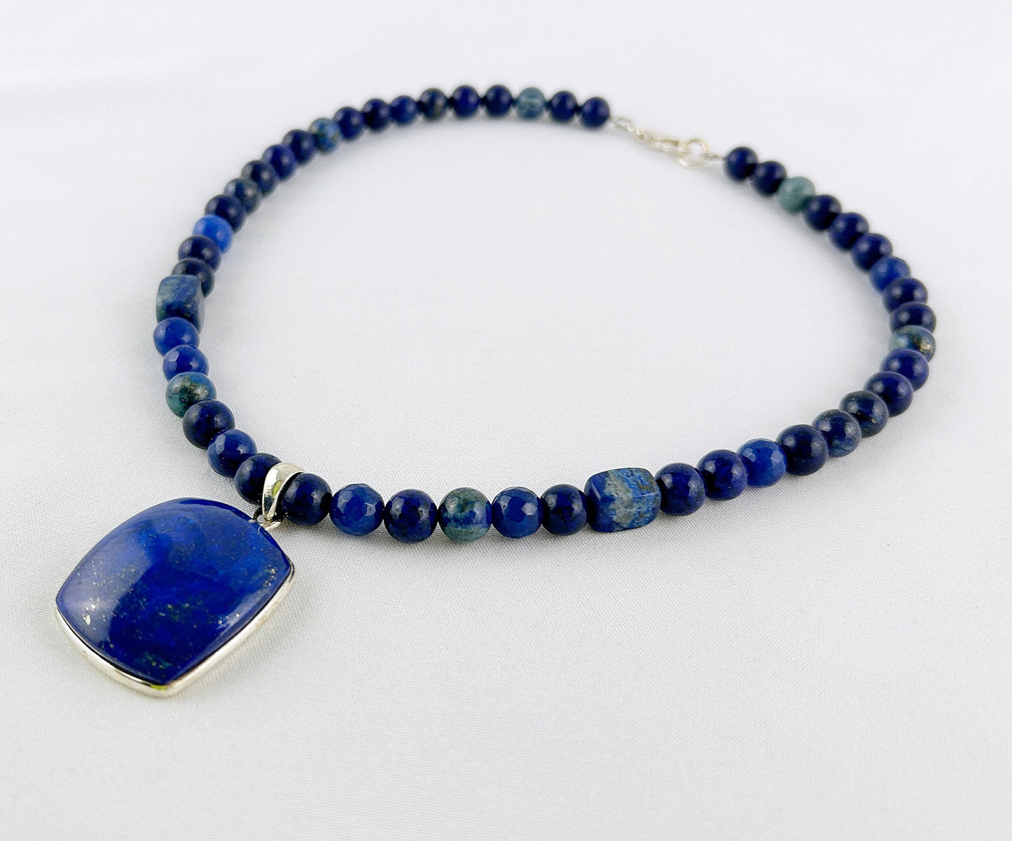 Ocean Dreams 925 Sterling Silver Lapis Lazuli Necklace | Boho Ibiza Jewelry for Women