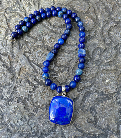 Ocean Dreams 925 Sterling Silver Lapis Lazuli Necklace | Boho Ibiza Jewelry for Women