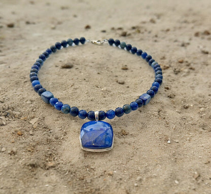 Ocean Dreams 925 Sterling Silver Lapis Lazuli Necklace | Boho Ibiza Jewelry for Women