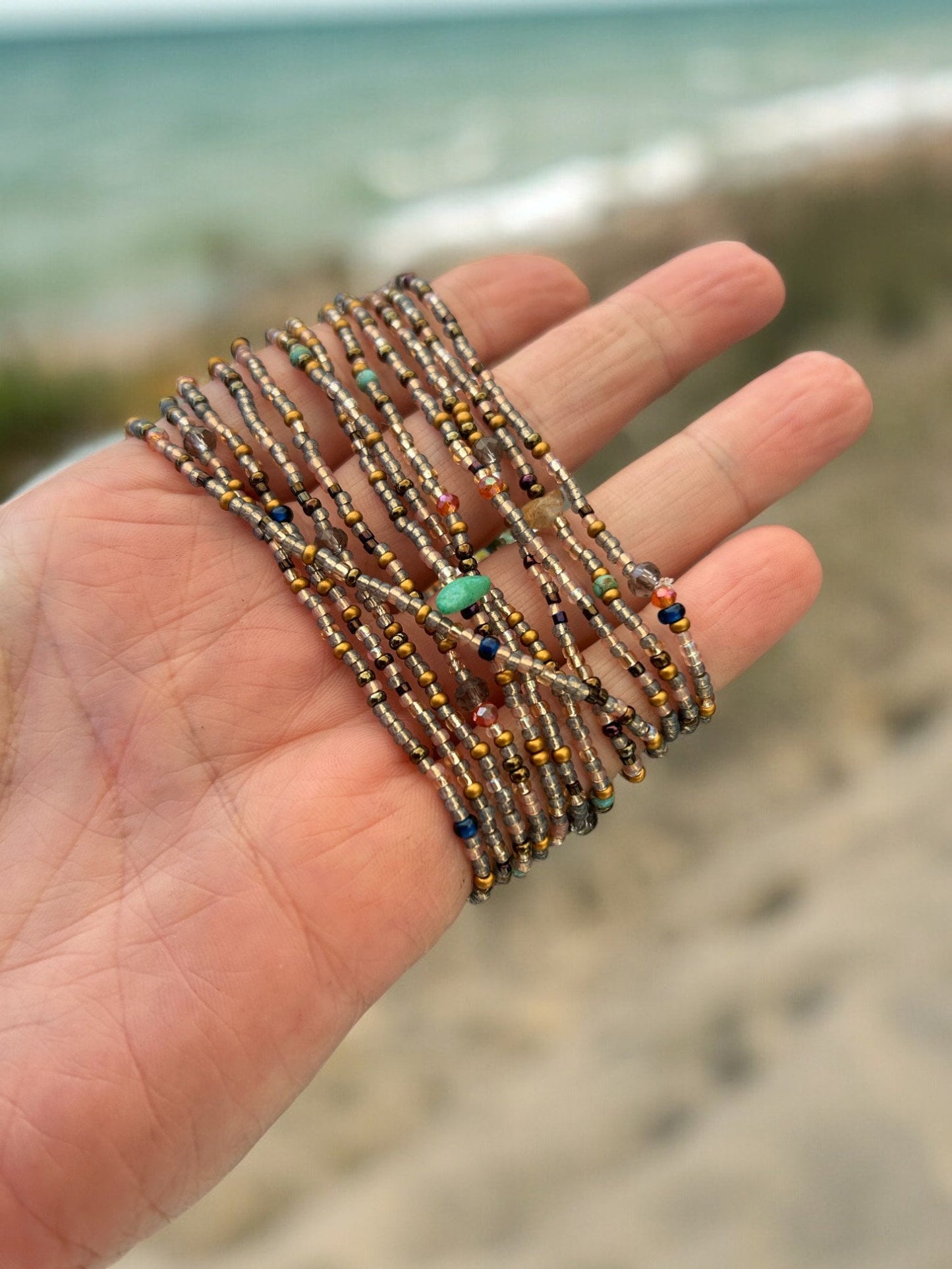 Handmade Boho Multi-Wrap Bracelet | BARCELONA Beaded Gemstone Jewelry | Ibiza-Style Versatile Accessory