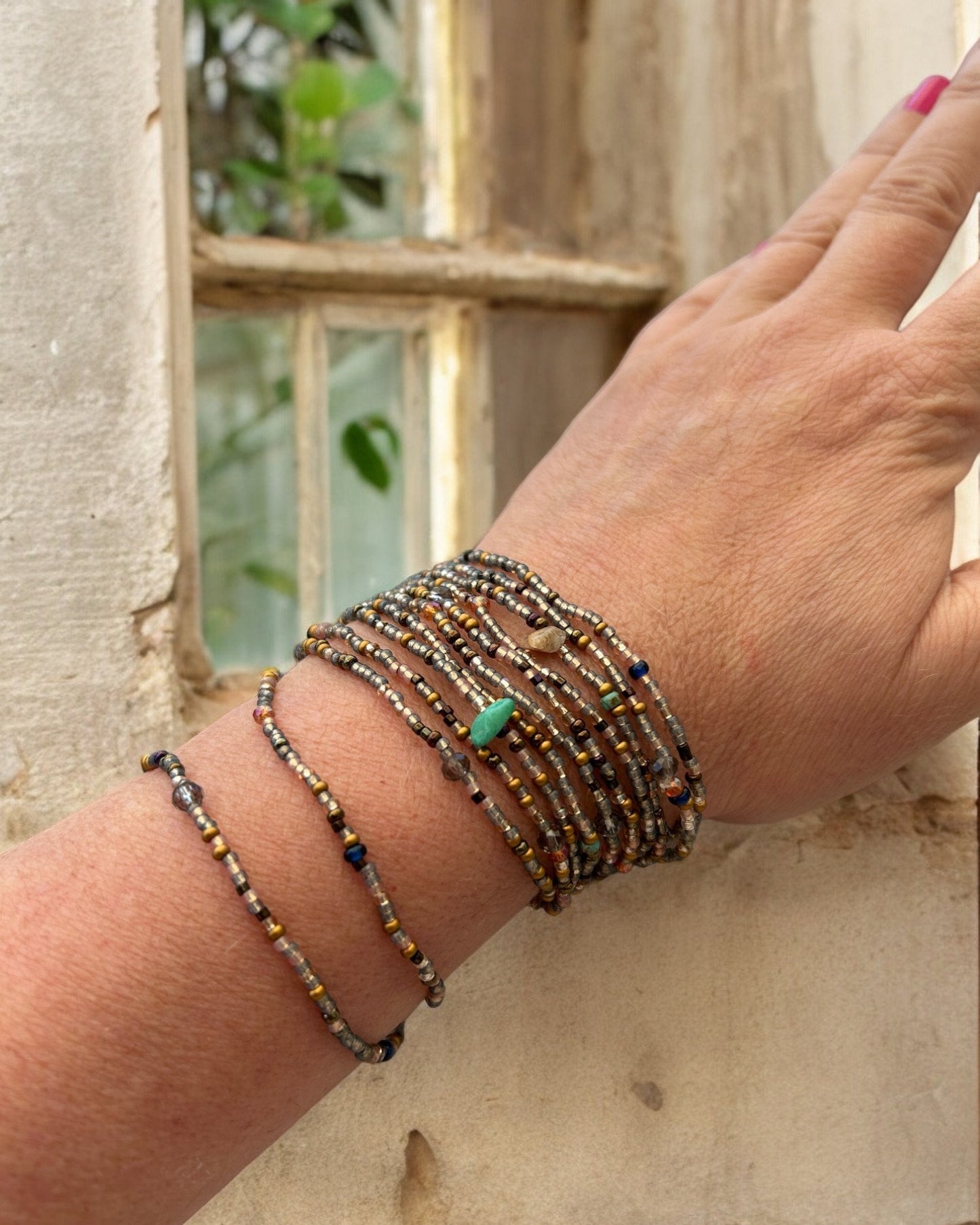 Handmade Boho Multi-Wrap Bracelet | BARCELONA Beaded Gemstone Jewelry | Ibiza-Style Versatile Accessory