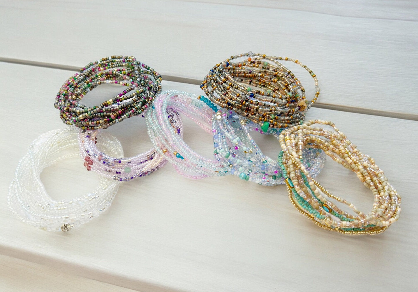 Handmade Boho Multi-Wrap Bracelet | BARCELONA Beaded Gemstone Jewelry | Ibiza-Style Versatile Accessory