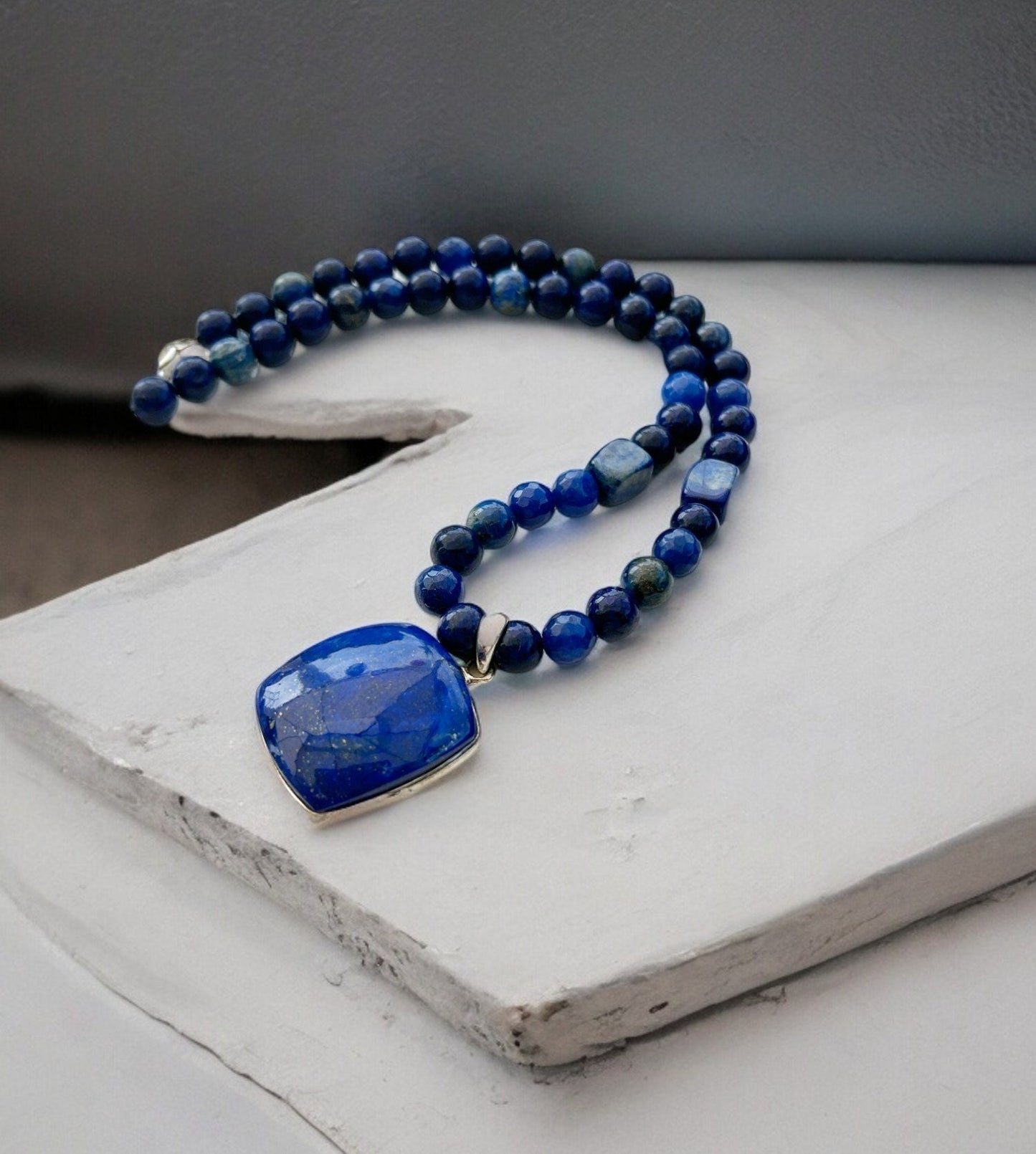 Ocean Dreams 925 Sterling Silver Lapis Lazuli Necklace | Boho Ibiza Jewelry for Women