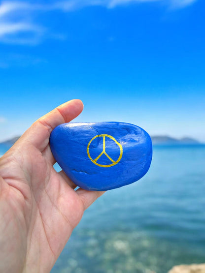 Handpainted 'LOVE' Baltic Sea Stone | Boho Decor | Personalized Gift | Peace Symbol